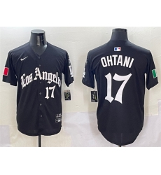 Men Los Angeles Dodgers 17 Shohei Ohtani Black Mexico 2025 LA Gothic Style With Fernando Patch Vapor Premier Limited Stitched Baseball Jersey Men Los Angeles Dodgers 17 Shohei Ohtani Black Mexico 2025 LA Gothic Style With Fernando Patch Vapor Premier Limited Stitched Baseball Jersey