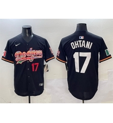Men Los Angeles Dodgers 17 Shohei Ohtani Black Mexico Limited Stitched Baseball Jersey