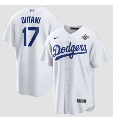 Men Los Angeles Dodgers 17 Shohei Ohtani White 2025 World Series Home Cool Base Stitched Baseball Jersey