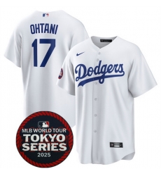 Men Los Angeles Dodgers 17 Shohei Ohtani White 2025 World Tour Tokyo Series Home Stitched Baseball Jersey