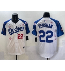 Men Los Angeles Dodgers 22 Clayton Kershaw White Royal 2025 Tokyo Series Limited Stitched Baseball Jersey Men Los Angeles Dodgers 22 Clayton Kershaw White Royal 2025 Tokyo Series Limited Stitched Baseball Jersey