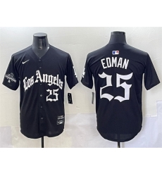 Men Los Angeles Dodgers 25 Tommy Edman Black Mexico 2025 LA Gothic Style With 2024 World Series Champions Patch Vapor Premier Limited Stitched Baseball Jer Men Los Angeles Dodgers 25 Tommy Edman Black Mexico 2025 LA Gothic Style With 2024 World Series Champions Patch Vapor Premier Limited Stitched Baseball Jer