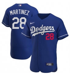 Men Los Angeles Dodgers 28 J D  Martinez Blue Flex Base Stitched Baseball Jersey