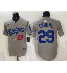 Men Los Angeles Dodgers  29 Tarik Skubal Grey Limited Stitched Baseball Jerseys