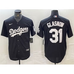 Men Los Angeles Dodgers 31 Tyler Glasnow Black Cool Base Stitched Baseball Jersey