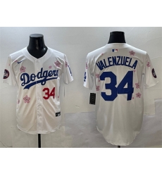 Men Los Angeles Dodgers 34 Fernando Valenzuela White 2025 Tokyo Series Limited Stitched Baseball Jersey