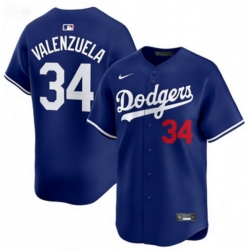 Men Los Angeles Dodgers 34 Toro Valenzuela Blue Flex Base Stitched Baseball Jersey
