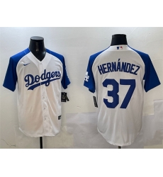 Men Los Angeles Dodgers 37 Teoscar Hernandez White Blue Cool Base Stitched Baseball Jersey Men Los Angeles Dodgers 37 Teoscar Hernandez White Blue Cool Base Stitched Baseball Jersey
