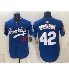 Men Los Angeles Dodgers  42 Jackie Robinson Blue With Patch Stitched Baseball Jersey