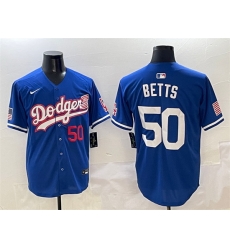 Men Los Angeles Dodgers 50 Mookie Betts Royal With American Flag Patch Limited Stitched Baseball Jersey Men Los Angeles Dodgers 50 Mookie Betts Royal With American Flag Patch Limited Stitched Baseball Jersey
