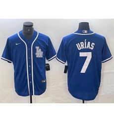 Men Los Angeles Dodgers 7 Julio Urias Blue Cool Base Stitched Baseball Jersey 3 Men Los Angeles Dodgers 7 Julio Urias Blue Cool Base Stitched Baseball Jersey 3