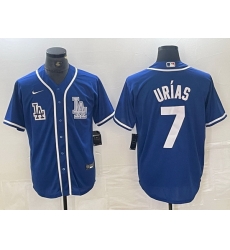 Men Los Angeles Dodgers 7 Julio Urias Blue Cool Base Stitched Baseball Jersey Men Los Angeles Dodgers 7 Julio Urias Blue Cool Base Stitched Baseball Jersey