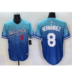 Men Los Angeles Dodgers 8 Enrique Hernandez Blue Limited Stitched Baseball Jersey
