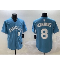 Men Los Angeles Dodgers 8 Enrique Hernandez Light Blue Limited Stitched Baseball Jersey Men Los Angeles Dodgers 8 Enrique Hernandez Light Blue Limited Stitched Baseball Jersey