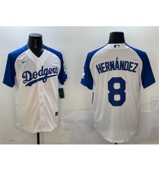 Men Los Angeles Dodgers 8 Enrique Hernandez White Blue Cool Base Stitched Baseball Jersey Men Los Angeles Dodgers 8 Enrique Hernandez White Blue Cool Base Stitched Baseball Jersey