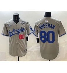 Men Los Angeles Dodgers 80 Emmet Sheehan Grey 2025 World Series Patch Limited Stitched Baseball Jersey Men Los Angeles Dodgers 80 Emmet Sheehan Grey 2025 World Series Patch Limited Stitched Baseball Jersey