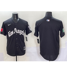 Men Los Angeles Dodgers Blank Black Mexico 2025 LA Gothic Style With Fernando Patch Vapor Premier Limited Stitched Baseball Jersey Men Los Angeles Dodgers Blank Black Mexico 2025 LA Gothic Style With Fernando Patch Vapor Premier Limited Stitched Baseball Jersey