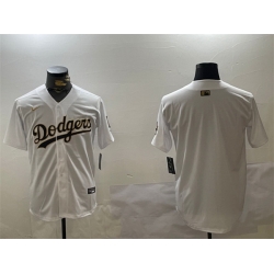 Men Los Angeles Dodgers Blank White Gold Home Limited Stitched Baseball Jersey