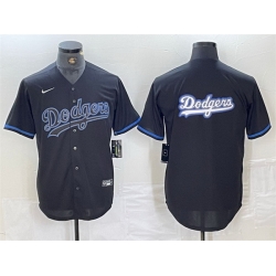 Men Los Angeles Dodgers Team Big Logo Black Fashion Stitched Baseball Jersey 002