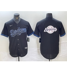 Men Los Angeles Dodgers Team Big Logo Black Fashion Stitched Baseball Jersey 003