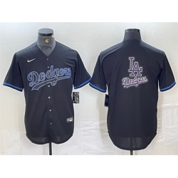 Men Los Angeles Dodgers Team Big Logo Black Fashion Stitched Baseball Jersey 004