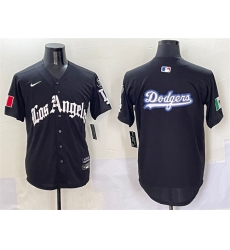 Men Los Angeles Dodgers Team Big Logo Black Mexico 2025 LA Gothic Style With Fernando Patch Vapor Premier Limited Stitched Baseball Jersey 003 Men Los Angeles Dodgers Team Big Logo Black Mexico 2025 LA Gothic Style With Fernando Patch Vapor Premier Limited Stitched Baseball Jersey 003