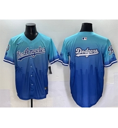Men Los Angeles Dodgers Team Big Logo Blue Limited Stitched Baseball Jersey