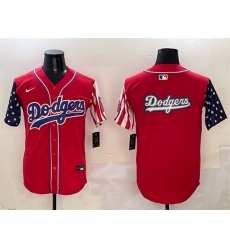 Men Los Angeles Dodgers Team Big Logo Red Limited Stitched Baseball Jersey 001