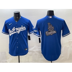 Men Los Angeles Dodgers Team Big Logo Royal Alternate Stadium Stitched Baseball Jersey