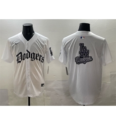 Men Los Angeles Dodgers Team Big Logo White 2025 LA Gothic Style Vapor Premier Limited Stitched Baseball Jersey Men Los Angeles Dodgers Team Big Logo White 2025 LA Gothic Style Vapor Premier Limited Stitched Baseball Jersey