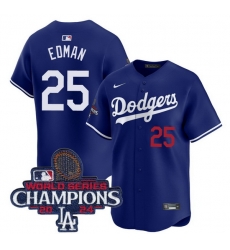 Men Los Angeles Dodgers Tommy Edman #25 Blue Flex Base 2024 World Champions Stitched MLB Jersey Men Los Angeles Dodgers Tommy Edman #25 Blue Flex Base 2024 World Champions Stitched MLB Jersey