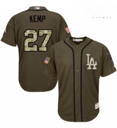 Mens Majestic Los Angeles Dodgers 27 Matt Kemp Replica Green Salute to Service MLB Jersey Mens Majestic Los Angeles Dodgers 27 Matt Kemp Replica Green Salute to Service MLB Jersey