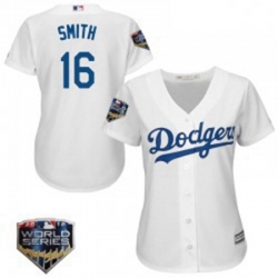 Will Smith Womens Los Angeles Dodgers White Authentic Cool Base Home 2018 World Series Jersey Majestic