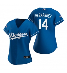 Women Los Angeles Dodgers 14 Enrique Hernandez Royal 2020 World Series Champions Replica Jersey