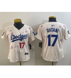 Women Los Angeles Dodgers 17 Shohei Ohtani Cream 2025 Tokyo Series Limited Stitched Baseball Jersey