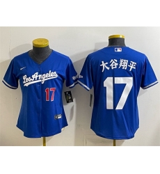 Women Los Angeles Dodgers 17 Shohei Ohtani Royal Alternate Stadium Stitched Baseball Jersey Women Los Angeles Dodgers 17 Shohei Ohtani Royal Alternate Stadium Stitched Baseball Jersey