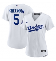 Women Los Angeles Dodgers 5 Freddie Freeman White 2025 World Series Champions Home Cool Base Stitched Baseball Jersey 1 Women Los Angeles Dodgers 5 Freddie Freeman White 2025 World Series Champions Home Cool Base Stitched Baseball Jersey 1