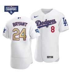 Women Los Angeles Dodgers Kobe Bryant Gold Program Designed Edition White Flex Base Stitched Jersey