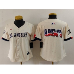 Women Los Angeles Dodgers Team Big Logo Cream 2024 City Connect Limited Stitched Jersey