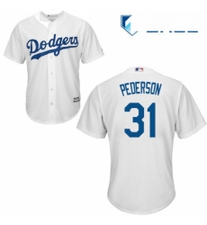 Womens Majestic Los Angeles Dodgers 31 Joc Pederson Replica White Home Cool Base MLB Jersey