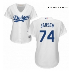 Womens Majestic Los Angeles Dodgers 74 Kenley Jansen Authentic White Home Cool Base MLB Jersey