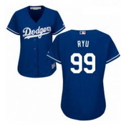 Womens Majestic Los Angeles Dodgers 99 Hyun Jin Ryu Replica Royal Blue Alternate Cool Base MLB Jersey