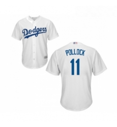 Youth Los Angeles Dodgers 11 A J Pollock Authentic White Home Cool Base Baseball Jersey 