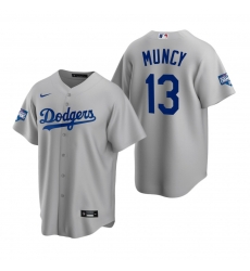 Youth Los Angeles Dodgers 13 Max Muncy Gray 2020 World Series Champions Replica Jersey