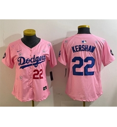 Youth Los Angeles Dodgers 22 Clayton Kershaw Pink 2025 Tokyo Series Limited Stitched Baseball Jersey
