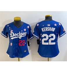 Youth Los Angeles Dodgers 22 Clayton Kershaw Royal 2025 Tokyo Series Limited Stitched Baseball Jersey
