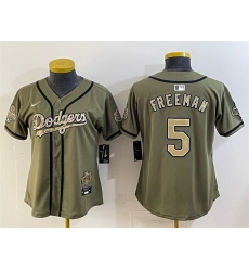 Youth Los Angeles Dodgers 5 Freddie Freeman Olive 2026 Military Appreciation Game Day Stitched Baseball Jersey Youth Los Angeles Dodgers 5 Freddie Freeman Olive 2026 Military Appreciation Game Day Stitched Baseball Jersey