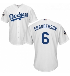 Youth Majestic Los Angeles Dodgers 6 Curtis Granderson Authentic White Home 2017 World Series Bound Cool Base MLB Jersey 