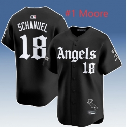 Men Chicago Cubs #1 Christian Moore Black Gothic North Side Edition Vapor Premier Limited Stitched Baseball Jersey