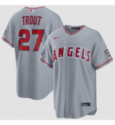 Men Los Angeles Angels  27 Mike Trout Gray 2026 All Star Game   USA 250 Patch Stitched Baseball Jersey